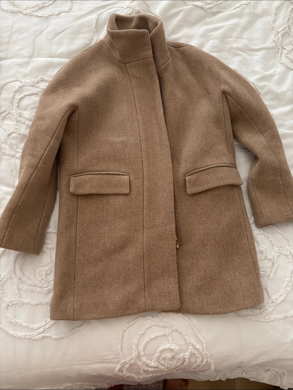 J.crew Camel Wool-Blend Stadium Coat